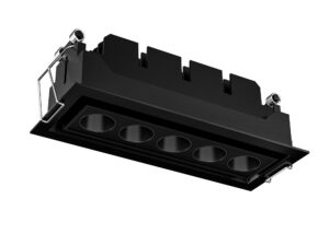 Врізний точковий світильник 3000К 15Вт 40°, 162*67*57.5mm (155*53mm) 5 lights adjustable, 220V чорний