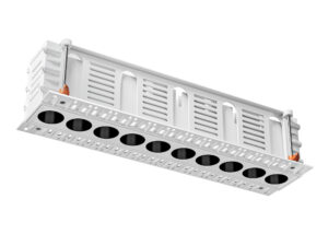 Врізний точковий світильник 3000К 25Вт 40°, 278.5*74*65.5mm (280*63mm) 10lights trimless, 220V білий/чорний