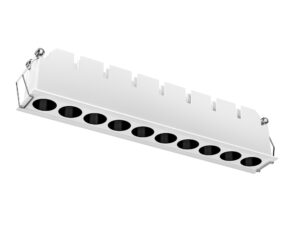 Врізний точковий світильник 3000К 25Вт 40°, 285*44*57.5mm (277*36mm) 10 light recessed, 220V білий/чорний