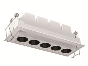 Врізний точковий світильник 3000К 15Вт 40°, 162*67*57.5mm (155*53mm) 5 lights adjustable, 220V білий/чорний